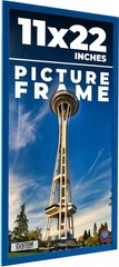 11×22 Frame Blue Solid Wood Picture Frame Width 0.75 Inches | Interior Frame Dep