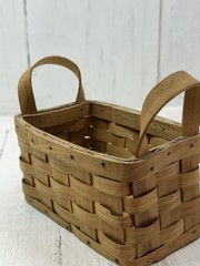 Small Wicker Basket Decorative Storage Bread Shaped Display