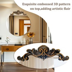 Round Frameless Wall Mirror for Bedroom Entrance Vintage Baroque Wall Mirror