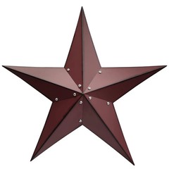24″ Rustic Metal Barn Star Wall Decor-Handmade Red Barn Stars Indoor o…