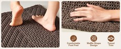 Boho Herringbone Waffle Bath Mat, Ultra Soft Non-Slip Bathroom Rug – Super
