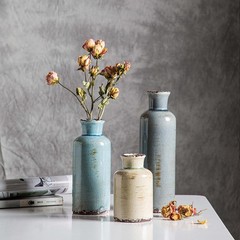 CwlwGO- Ceramic Vase Set of 3, Small Flower to Medium, Multicolored