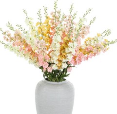 24 Pcs Artificial Delphinium Flowers Bulk, 33.5» Faux Silk Delphinium Tall Fake