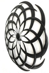 Lightweight Distressed Metal Wall Art: 23-Inch Black Sun for Any Room