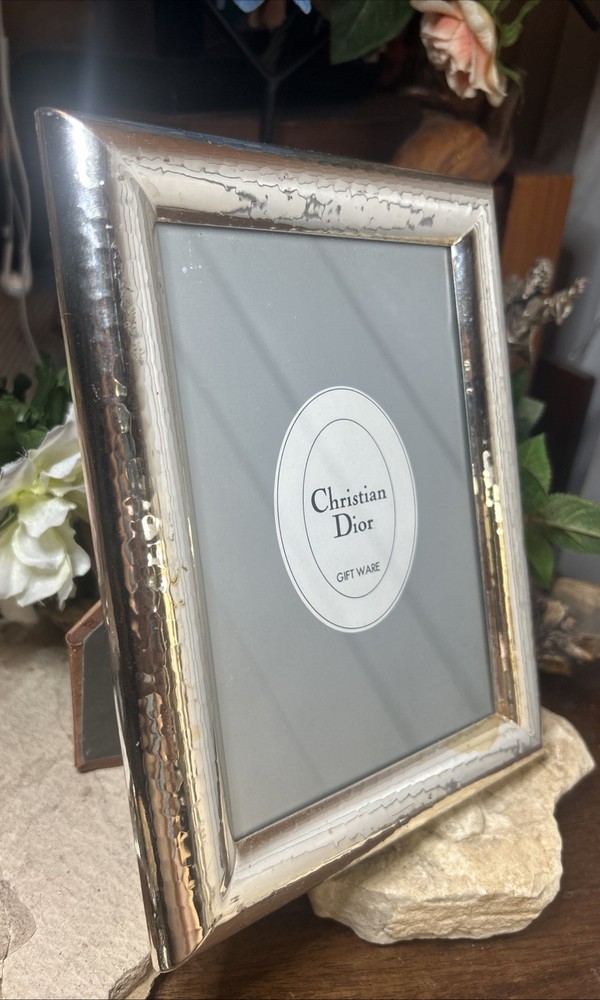 Vintage Christian Dior Silver Tone Picture Photo Frame 6 1/2″ x 8 1/2″