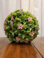 12″ Flower Blossom Indoor Outdoor Garden Sphere Purple & Pink