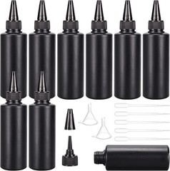30 Packs 1oz Black Plastic Squeeze Dispensing Bottles UV Glue Bottles W/ Caps