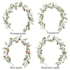 Artificial Fruit Vines 6Ft Hanging Spring Summer Apples Garland Fake Red Apple