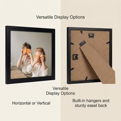 8 Pack 8×10 Picture Gallery Wall Frame Set Collage Tabletop Plastic Glass, Black