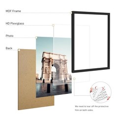 Black 28×40 Poster Frame for Vertical or Horizontal Wall Display, 1 Pack