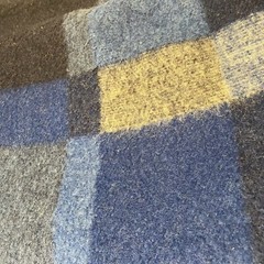 Faalberg 100% Wool Blanket Blue Plaid Holland Marshall Fields 92×70 Vintage