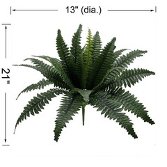 (2 pack 21in Indoor Artificial Plant Fern Bush Green Color. Indoor Use. Not in