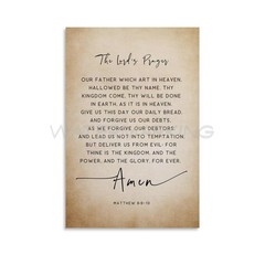 Generic The Lord’s Prayer Bible Verse Canvas Wall Art 12x18in Unframed