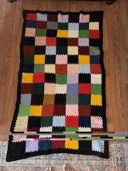 Handmade crochet multicoloured patchwork blanket #crochet #patchwork #blanket