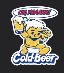 Cold Beer Koolaid Man Sticker! Fast Shipping!