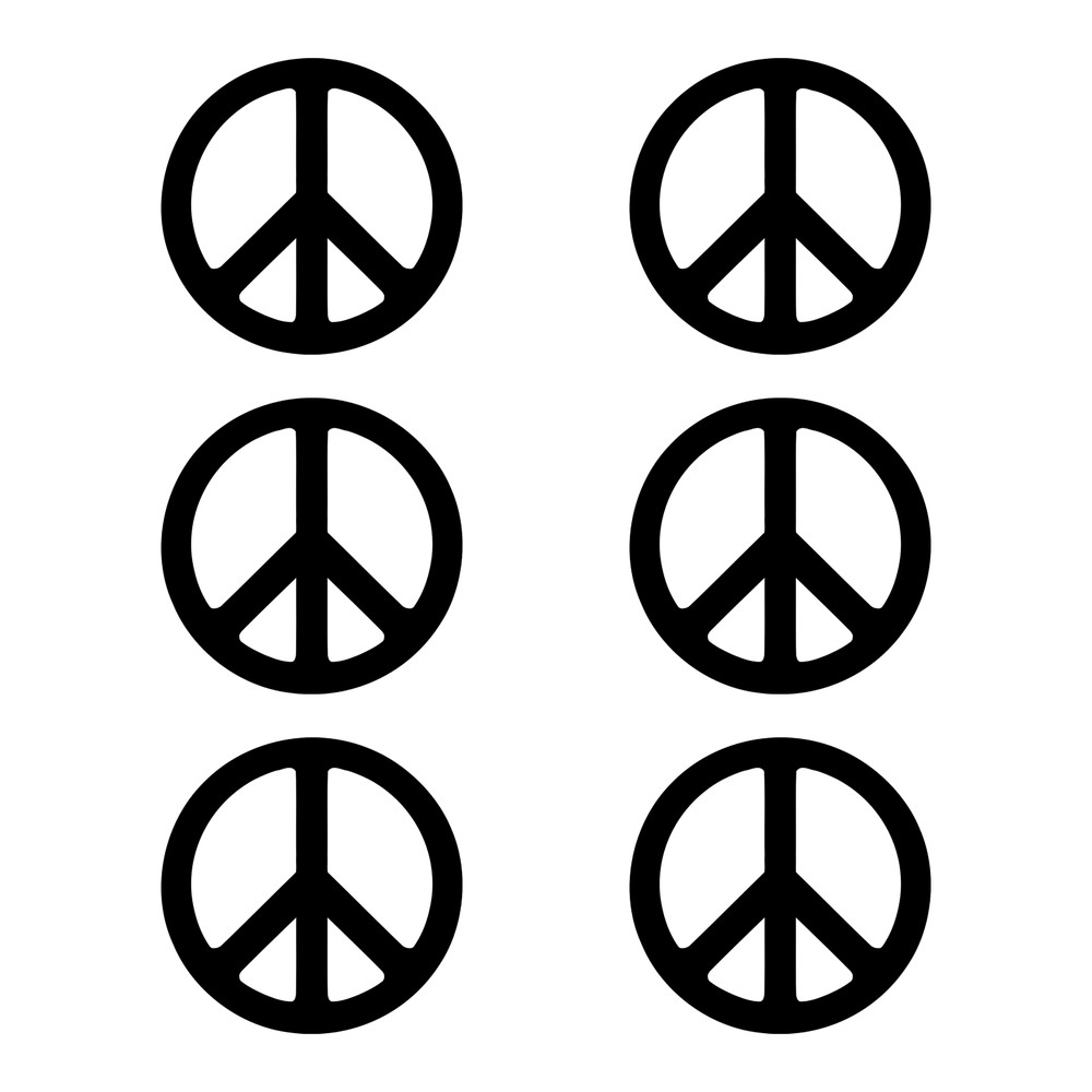 Small Peace Symbol Vinyl Decals set of 6 Peace Sign Stickers Sheet