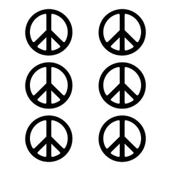 Small Peace Symbol Vinyl Decals set of 6 Peace Sign Stickers Sheet