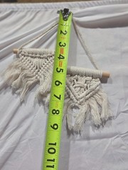 set of 2 macrame woven wall hanging tapestry boho mini
