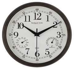 Mainstays 8.75″ Indoor/Outdoor Antique Bronze Round Arabic Analog Wall Clock