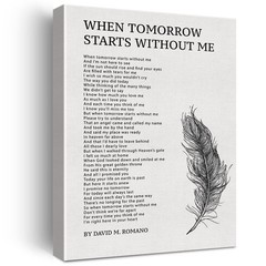 Poem Wall Art When Tomorrow Starts Without Me Canvas Print Framed Bereavement…