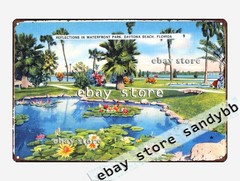 1930-45 Reflections Waterfront Park, Daytona Beach, Florida tin sign