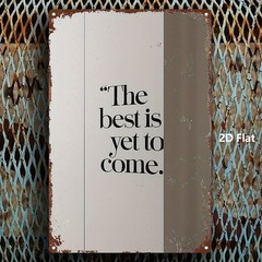 Rustic Minimal Inspirational Metal Sign Worn Border Pale Wall Art for Bedroom