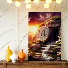 Wall Art Empty Tomb He Is Alive Christian Resurrection Canvas Print Modern Decor