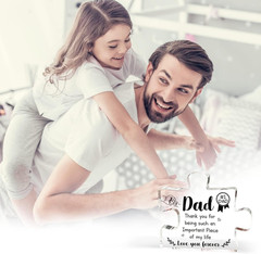 Acrylic Puzzle Plaque Dad Gifts from Daughter Son, Christmas Father’S Day Birthd