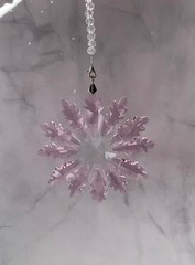 Crystal Snowflake Sun Catcher Christmas Decor Czech Bohemia Crystal Glass Gift