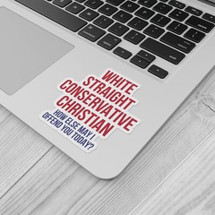 White Straight Conservative Christian Car Bumper Vinyl Sticker Decal