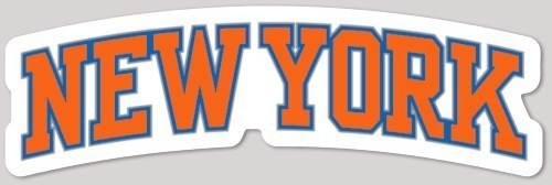NEW YORK KNICKS New York Die Cut Sticker *NEW* Measures 4.3″ x 1.37″