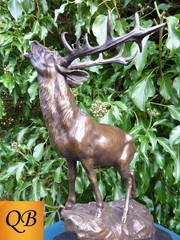 STAGS BRONZE FIGURINE 1920’S ART DECO SCULPTURE STATUE FIGURE ART NOUVEAU