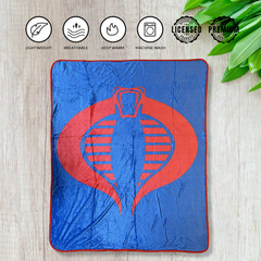 Hasbro G.I. Joe Cobra Symbol Blue 80’s Cartoon Throw Blanket