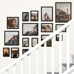 6X8 Picture Frame Set of 2,Display Pictures 6″X8″,Black Photo Frame with Shat…
