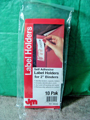 10-pack Insertable Plastic Self-Adhesive Label Holders Binders Shelves 2″ x 2.5″