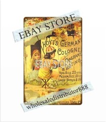 Hoyt’s German Cologne Lowell Massachusetts kids painting metal tin sign wall art