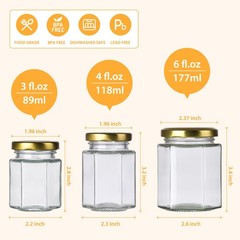 Mcupper 4 oz Small Honey Jars 2.3 inches x 3.2 x inches, clear