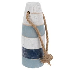 2 Vintage Ocean & Lake Blue Wooden Distressed Painted Lobster Trap Buoy Maine