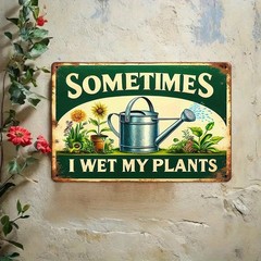 Vintage Metal Garden Sign Humorous Wall Decor Plant Lovers Outdoor Indoor Decor
