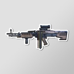 M60E6 Light Machine Gun Art – Laptop Sticker Vinyl Decal 5″ Length
