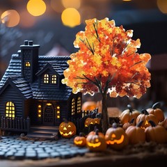 5 Pieces Mini Fall Maple Tree 2D 5 Size Autumn Artificial Miniature Trees Fla…