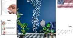 Transform Your Space with 72 Round Mirror Wall Stickers – Stylish Silver Accents