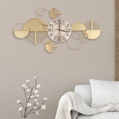 Large Luxury Gold Wall Clock Nordic Style Metal Clocks Home Living Room Decor US