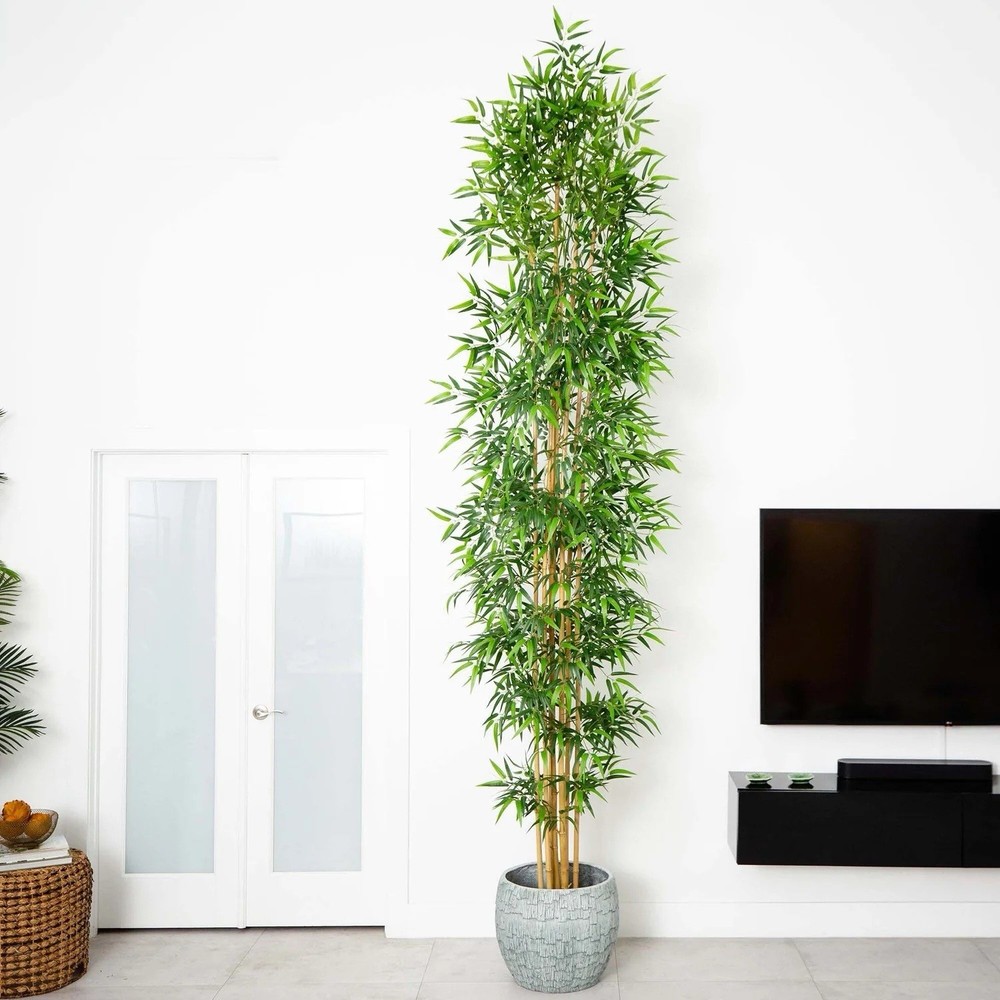 12’ Artificial Bamboo Tree with Natural Bamboo Trunks. Retail $629