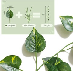 12 PCS Artificial Ivy Leaf Plants Fake Hanging Garland Plants Vine Home DecorOpe