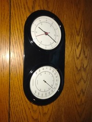 WALL CLOCK w/ THERMOMETER …RARE . Vertical or Horizontal Mount