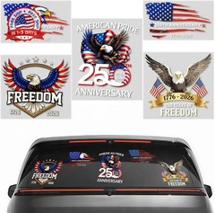 5Pcs 250th Anniversary USA Car Decal Sticker, USA Patriotic 4th of July 1776-202