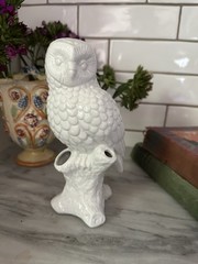 Anthropologie OWL Winter White Creature Bud Vase Flower Ceramic Woodland NEW