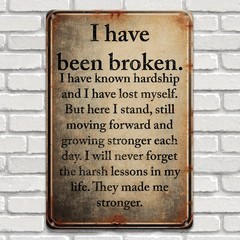Rustic Motivational Quote Wall Art Plaque Inspirational Home Decor Metal Sign