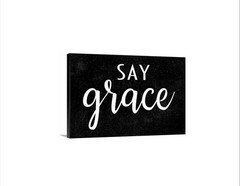 Say Grace Sign | Christian Dining Room Wall Decor for Kitchen Farmhouse